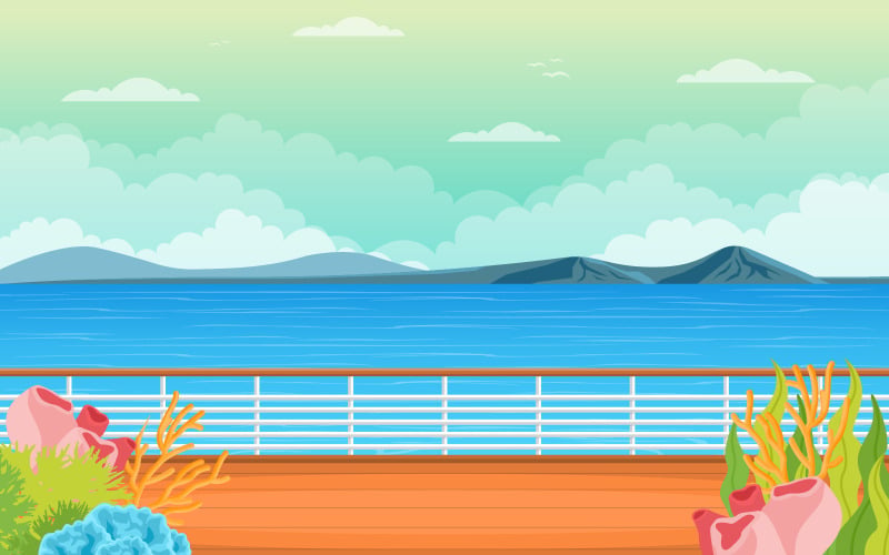Ship Deck Landscape - Illustrazione