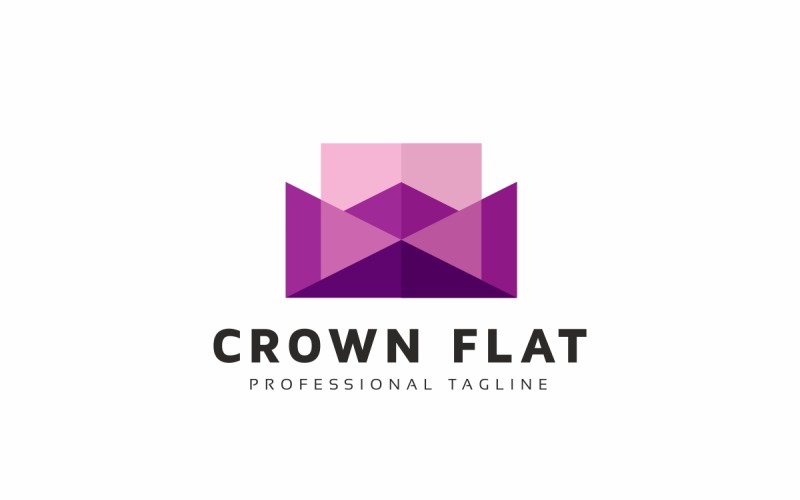 Crown Flat Logo Template