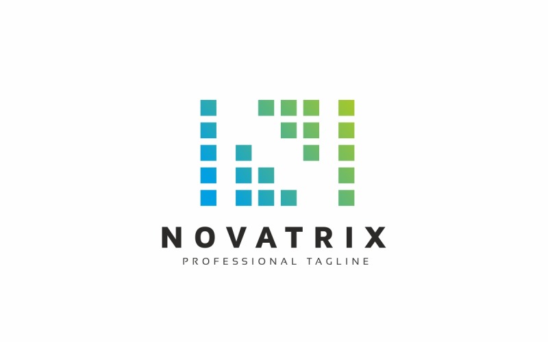 Download Шаблон логотипа "N Letter Pixel Logo Template" / N Letter Pixel Logo Template - Шаблон логотипа на тему графика branding,builder,construction,creative,data,development,digital,gaming,idea,intelligence,internet,letter,letter n,media,n letter,n logo,nano,network,networking,news