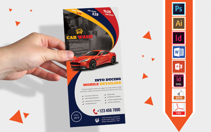 Download Фирменный стиль "Rack Card | Car Washing DL Flyer Vol-02 - Corporate Identity Template" / Rack Card | Car Washing DL Flyer Vol-02 - Corporate Identity Template - Фирменный стиль на тему графика dl,dl flyer,car wash dl flyer,car wash,car washing,flyer,car,car flyer,washing flyer,car wash flyer,car washing flyer,bus flyer,bus washing flyer,rent a car,pickup,cng,auto bike,bike,cycle,mo