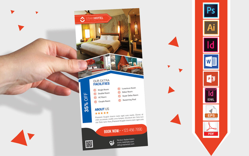 Download Фирменный стиль "Rack Card | Hotel DL Flyer Vol-07 - Corporate Identity Template" / Rack Card | Hotel DL Flyer Vol-07 - Corporate Identity Template - Фирменный стиль на тему графика dl,dl flyer,hotel dl flyer,hotel,restaurant,5 star hotel,3 star hotel,2 star hotel,normal hotel,hotel flyer,restaurant flyer,hotel business,couple room,hotel room,hotel details,travel hotel,t