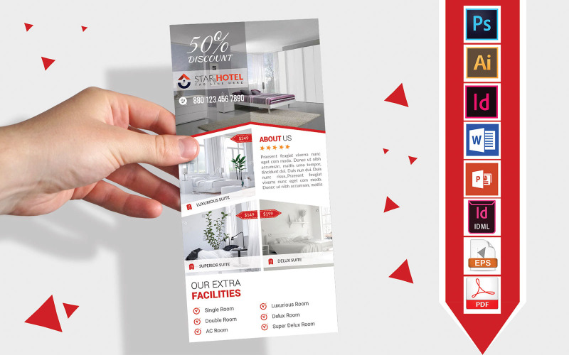 Download Фирменный стиль "Rack Card | Hotel DL Flyer Vol-10 - Corporate Identity Template" / Rack Card | Hotel DL Flyer Vol-10 - Corporate Identity Template - Фирменный стиль на тему графика dl,dl flyer,hotel dl flyer,hotel,restaurant,5 star hotel,3 star hotel,2 star hotel,normal hotel,hotel flyer,restaurant flyer,hotel business,couple room,hotel room,hotel details,travel hotel,t