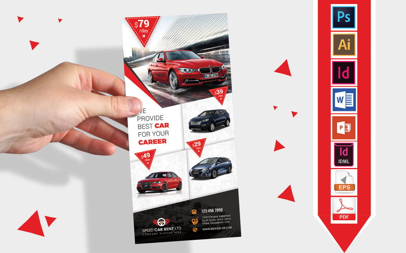 Download Фирменный стиль "Rack Card | Rent A Car DL Flyer Vol-04 - Corporate Identity Template" / Rack Card | Rent A Car DL Flyer Vol-04 - Corporate Identity Template - Фирменный стиль на тему графика dl,dl flyer,rent a car dl flyer,auto discount,auto flyer,auto repair,auto spare parts,automobile,autoshowroom,business,car rental,corporate,flyer,grafilker,limousine,meeting car,motorbike,mot