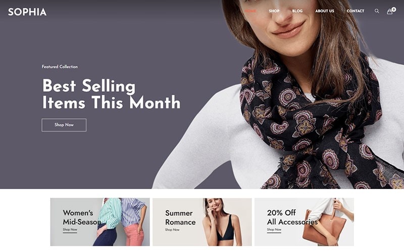 Sophia - Moda WordPress WooCommerce Teması
