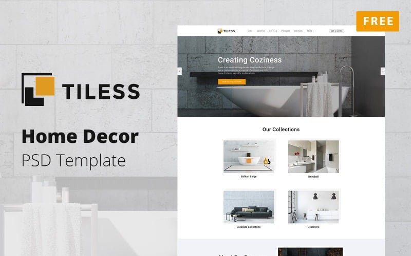Tiless - Home Decor Mockup Darmowy szablon PSD