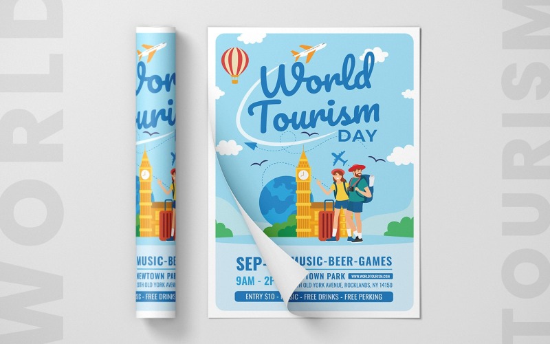 Download Фирменный стиль "World Tourism Day - Corporate Identity Template" / World Tourism Day - Corporate Identity Template - Фирменный стиль на тему графика world,tourism,day,flyer,template,promotions,promotion,templates,creative,modern,tourist,travel,explore,print,celebration