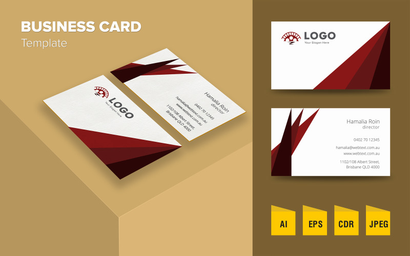 Design criativo de cartão de visita - modelo de identidade corporativa