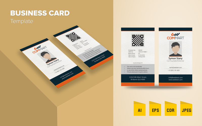 Элегантный дизайн визитной карточки - шаблон фирменного стиля