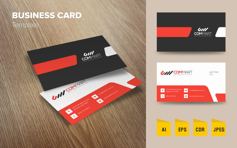 Креативный дизайн визитной карточки - шаблон фирменного стиля