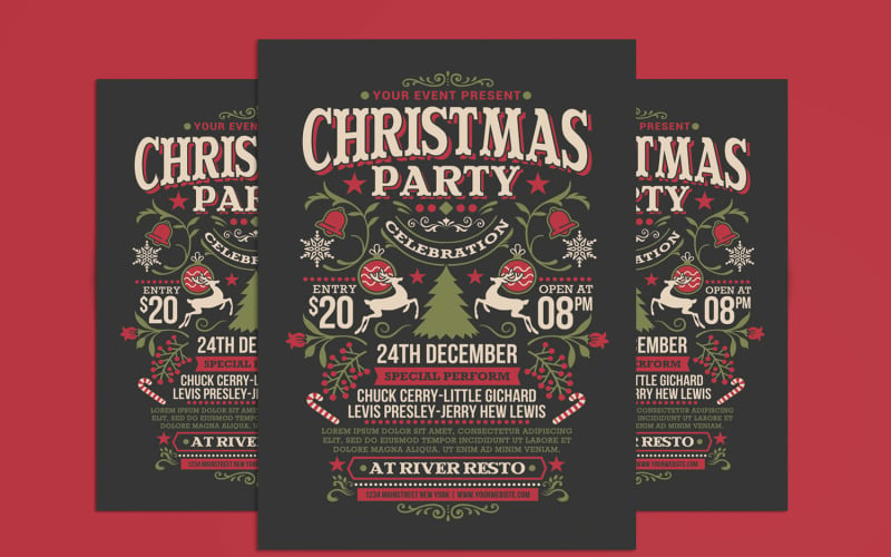 Christmas Party Celebration Flyer - Corporate Identity Template