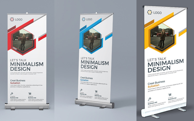 Narancs színű roll-up - arculat sablon