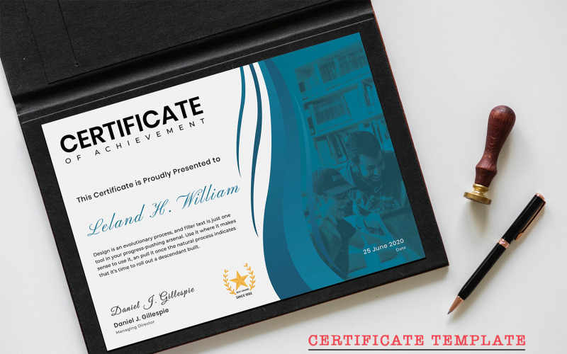 Modèle de certificat d'entreprise moderne