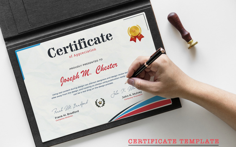 Profesionální šablona certifikátu