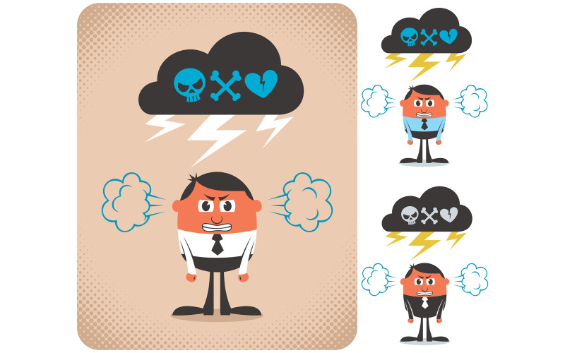 Download Иллюстрация "Angry Man - Illustration" / Angry Man - Illustration - Иллюстрация на тему графика angry,anger,fury,furious,mad,hate,hating,rage,displeased,frustration,frustrated,irritation,irritated,wroth,rusty,waxy,impatient,failure,disappointment,sulking