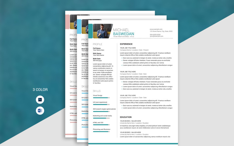 Download Резюме "Baswedan Portfolio Resume Template" / Baswedan Portfolio Resume Template - Резюме на тему графика resume,portfolio resume,professional resume,cv template,cv design,a4 resume,ms word,photoshop,psd,creative resume,clean,minimal,resume design,biodata