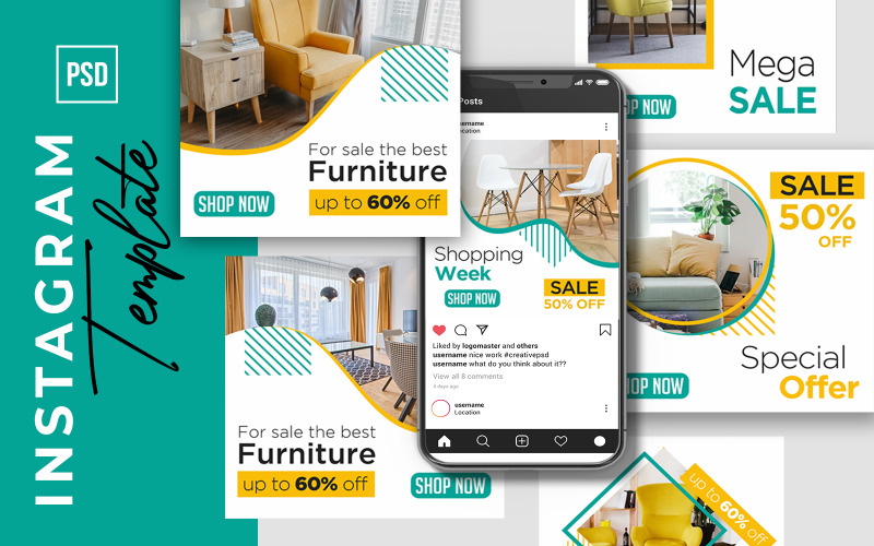 Best Furniture Sale For Instagram Social Media Template