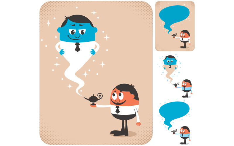 Download Иллюстрация "Business Assistant 2 - Illustration" / Business Assistant 2 - Illustration - Иллюстрация на тему графика business,assistant,assistance,helper,help,helpmate,service,support,genie,jinn,jinni,djinn,businessman,man,person,people,character,manager,office worker,servant