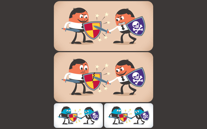 Download Иллюстрация "Business Competition - Illustration" / Business Competition - Illustration - Иллюстрация на тему графика business,concept,conceptual,competition,rivalry,battle,fight,conflict,confrontation,fighting,attack,defense,clash,block,negotiation,hard,businessman,man,warrior,soldier