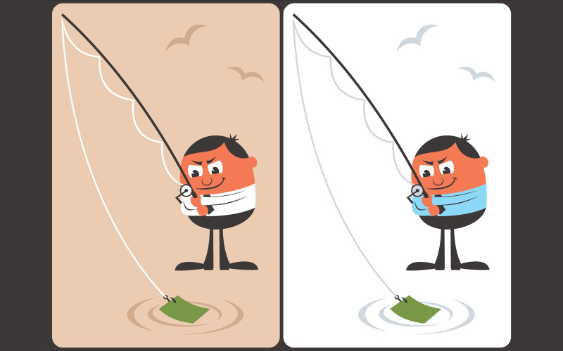 Download Иллюстрация "Businessman Fishing Concept - Illustration" / Businessman Fishing Concept - Illustration - Иллюстрация на тему графика business,concept,businessman,fishing,fisher,fisherman,rod,hook,currency,money,paper,dollar,bait,deal,fish,catch,catching,profit,naive,people