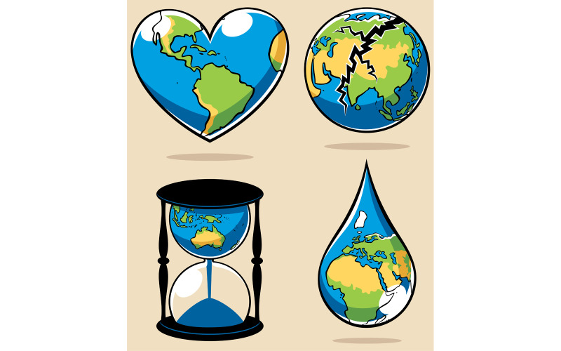 Download Иллюстрация "Ecology Concepts 2 - Illustration" / Ecology Concepts 2 - Illustration - Иллюстрация на тему графика earth,planet,globe,global,eco,ecology,environment,environmental,concept,earth day,nature,natural,preservation,protection,care,love,destruction,pollution