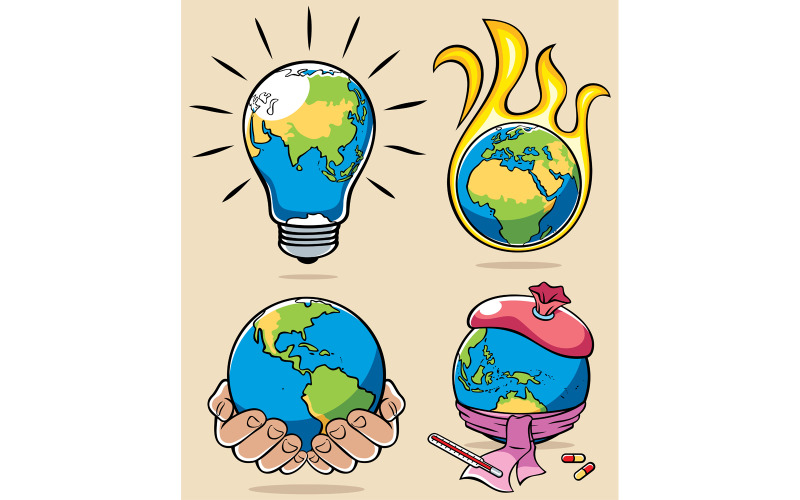 Download Иллюстрация "Ecology Concepts 3 - Illustration" / Ecology Concepts 3 - Illustration - Иллюстрация на тему графика earth,planet,globe,global,eco,ecology,environment,environmental,concept,earth day,nature,natural,preservation,protection,care,destruction,pollution,celebration