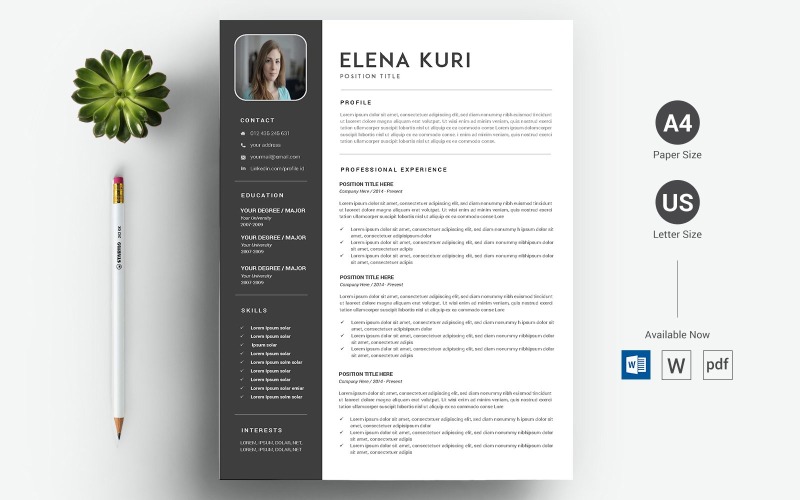 Elena Kuri - Šablona životopisu