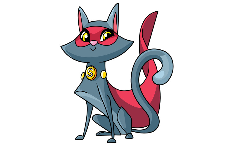 Super Cat Seduto - Illustrazione