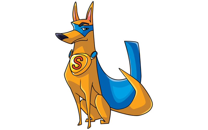 Download Иллюстрация "SUPER-DOG-SITTING - Illustration" / SUPER-DOG-SITTING - Illustration - Иллюстрация на тему графика cape,hero,dog,superhero,super,cartoon,pet,character,healthy,power,powerful,energy,canine,animal,cute,funny,illustration,vector,strong,strength