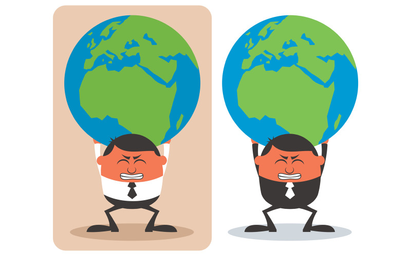 Download Иллюстрация "Businessman Holding Earth - Illustration" / Businessman Holding Earth - Illustration - Иллюстрация на тему графика atlas,man,business,businessman,character,person,middle class,worker,manager,proletariat,people,giant,holding,carrying,world,earth,globe,planet,sphere,concept