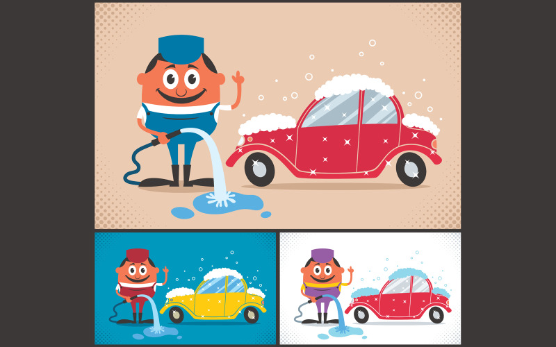Download Иллюстрация "Car Wash - Illustration" / Car Wash - Illustration - Иллюстрация на тему графика carwash,car wash,car,wash,washing,auto,automobile,vehicle,cleaning,clean,cleaner,service,company,business,small,maintenance,professional,profession,occupation,job