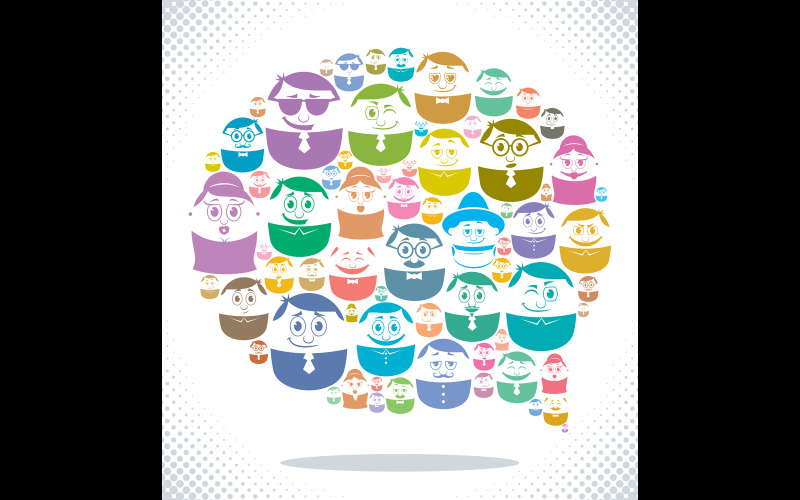 Download Иллюстрация "Communication - Illustration" / Communication - Illustration - Иллюстрация на тему графика communication,global,connection,network,community,social,media,concept,idea,illustration,cartoon,vector,people,symbol,abstract,talking,discussion,teamwork,chat