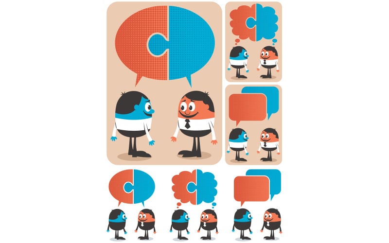 Download Иллюстрация "Cooperation - Illustration" / Cooperation - Illustration - Иллюстрация на тему графика cooperation,communication,consensus,agreement,brainstorming,discussion,talking,team,teamwork,partnership,social media,connection,speech bubble,balloon,speech