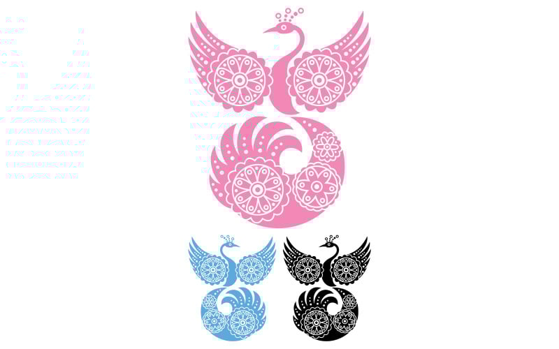 Download Иллюстрация "Decorative Bird - Illustration" / Decorative Bird - Illustration - Иллюстрация на тему графика bird,phoenix,arabian,pheasant,peacock,tropical bird,colorful,ornate,wing,style,symbol,logo,title,abstract,tail,exotic,traditional,folklore,fashion,decoration