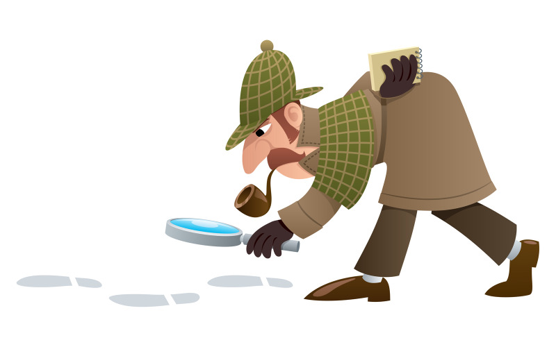 Download Иллюстрация "Detective - Illustration" / Detective - Illustration - Иллюстрация на тему графика detective,investigator,sleuth,private eye,private,eye,sherlock holmes,police,officer,inspector,cartoon,crime,mystery,investigation,surveillance,search,searching