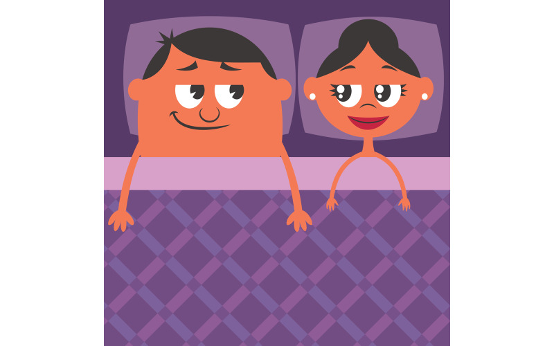Пара в постели - Иллюстрация