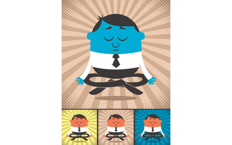 Download Иллюстрация "Meditation - Illustration" / Meditation - Illustration - Иллюстрация на тему графика meditation,meditate,meditating,man,character,person,business,businessman,people,office worker,manager,leader,professional,concept,zen,yoga,relaxation,health,healthy,leisure