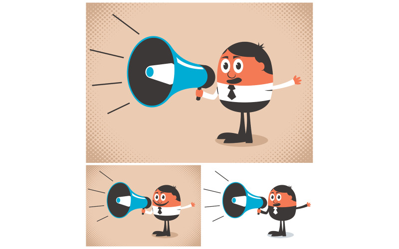 Download Иллюстрация "Megaphone Speaker - Illustration" / Megaphone Speaker - Illustration - Иллюстрация на тему графика megaphone,bullhorn,speaker,speaking,public,speech,message,shouting,talking,protest,announcement,announcing,summoning,invoking,loud,sound,voice,man