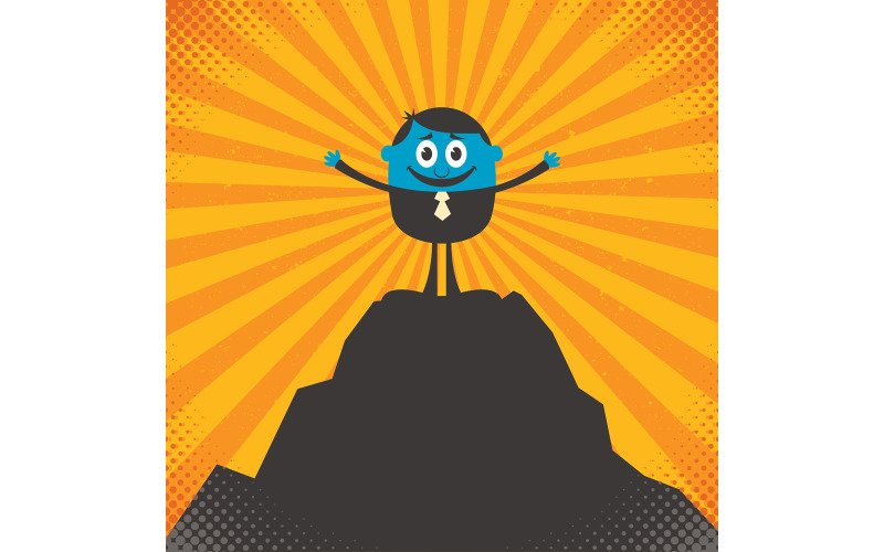 Download Иллюстрация "On Top - Illustration" / On Top - Illustration - Иллюстрация на тему графика man,character,business,businessman,manager,person,winner,champion,victor,top,on top,on top of the world,success
