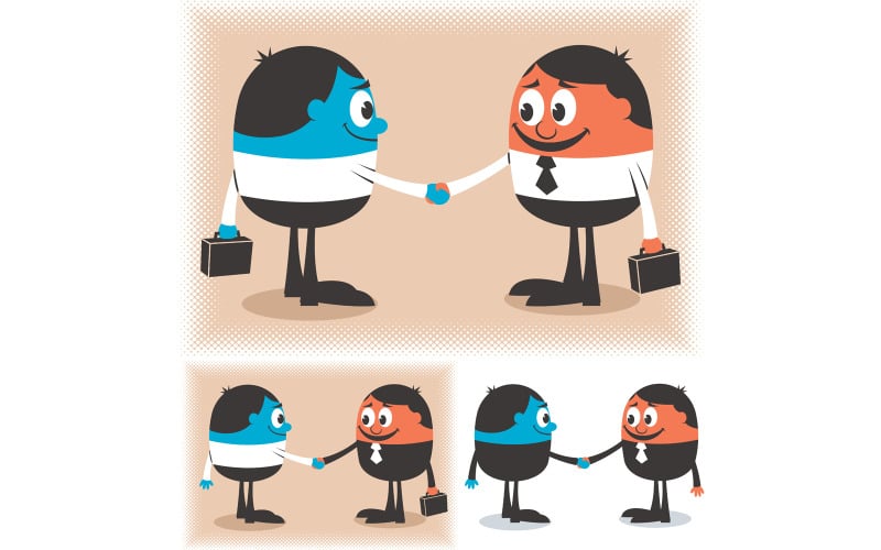 Download Иллюстрация "Deal - Illustration" / Deal - Illustration - Иллюстрация на тему графика handshake,deal,contract,agreement,congratulating,greeting,partnership,partners,banking,connection,investment,friendship,teamwork,trust,meeting,career,corporate