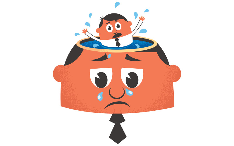 Download Иллюстрация "Depression - Illustration" / Depression - Illustration - Иллюстрация на тему графика depression,sadness,concept,sad,blue,frustration,emotion,mood,depressed,miserable,despair,worry,worried,grief,guilt,sullen,low,anxiety,disappointment,emotional