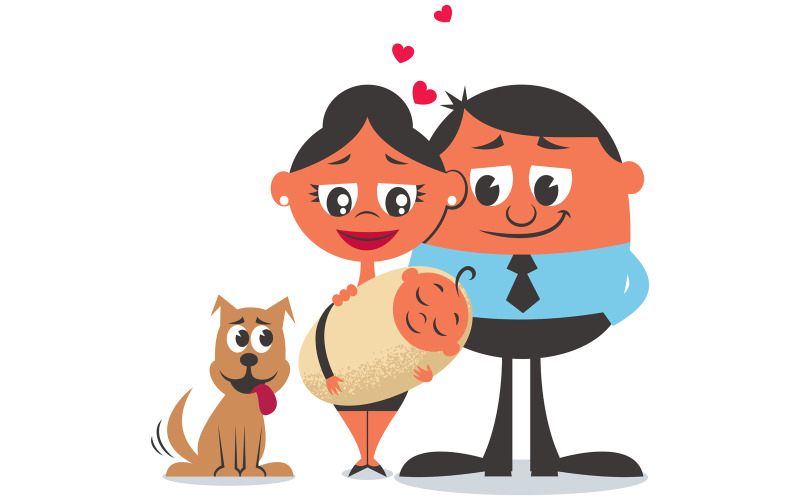 Download Иллюстрация "Family - Illustration" / Family - Illustration - Иллюстрация на тему графика family,baby,mother,father,mom,dad,parent,girl,young,daughter,son,child,toddler,wife,husband