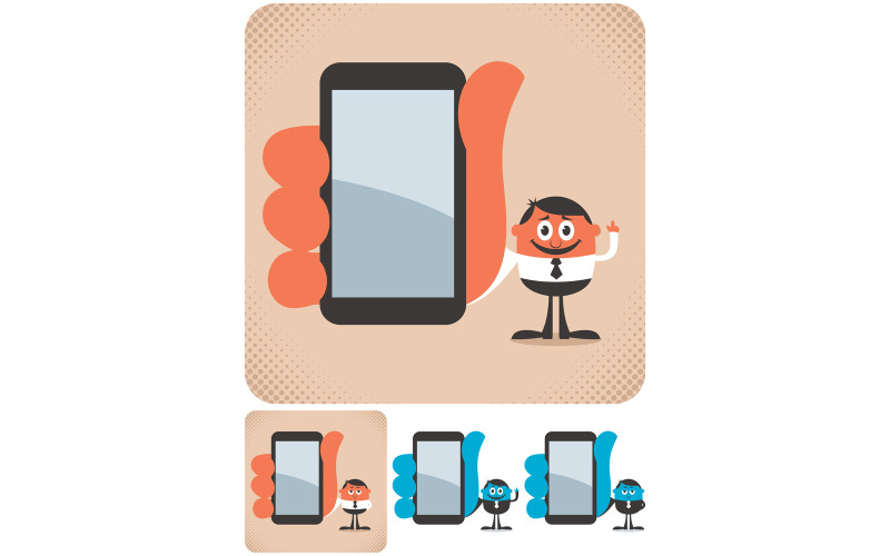 Hållande smartphone - Illustration