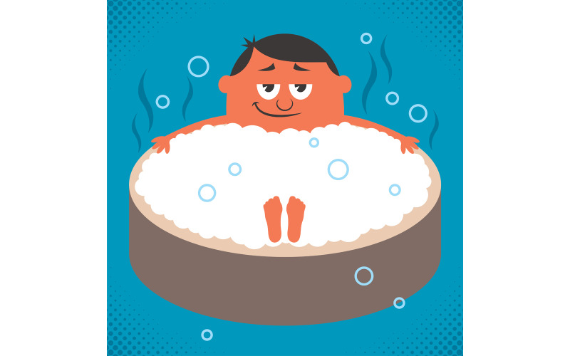 Download Иллюстрация "Jacuzzi Relaxation - Illustration" / Jacuzzi Relaxation - Illustration - Иллюстрация на тему графика jacuzzi,bathtub,tub,hot,spa,bath,bathroom,bubble,relaxation,leisure,recreation,rest,man,character,person,businessman,lifestyle,good life,luxury,resting
