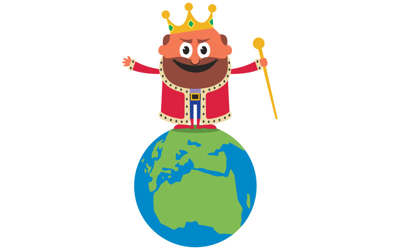 Download Иллюстрация "King of the World - Illustration" / King of the World - Illustration - Иллюстрация на тему графика emperor,world,planet,earth,globe,global,worldwide,king,tsar,tzar,royalty,ruler,character,person,champion,dictator,man,people,king of the world,best