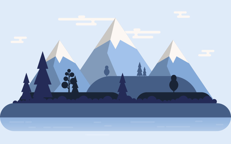 Natura Calma Di Montagna - Illustrazione
