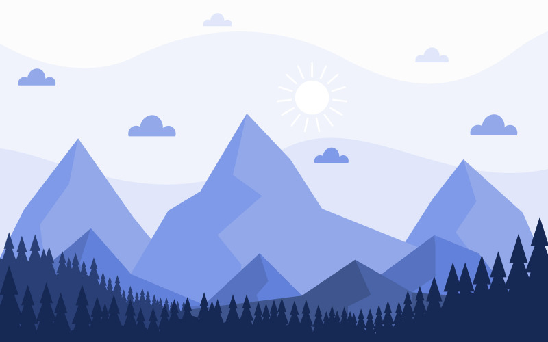 Nature Mountain Calm - Ilustración