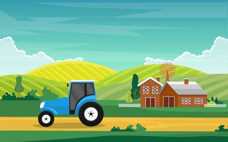 Rural Field Nature - Illustration #126596 - TemplateMonster