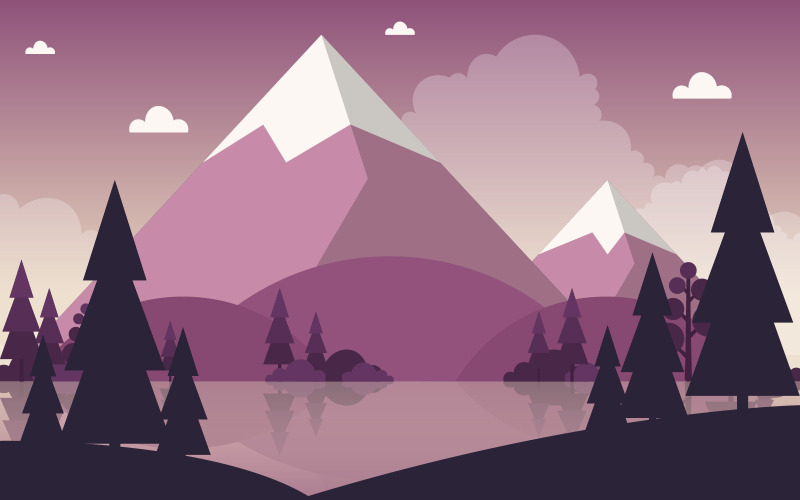 Simple Calm Mountain - Illustratie