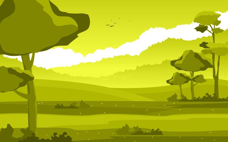 Download Иллюстрация "Summer Fresh Green - Illustration" / Summer Fresh Green - Illustration - Иллюстрация на тему графика summer,fresh,green,nature,field,land,sky,landscape,illustration,vector,snow,background,forest,river,bliss,cloud,grass,beautiful,european,jungle