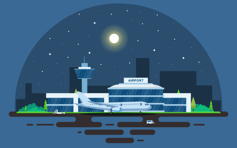 Edificio de la terminal del aeropuerto - Ilustración